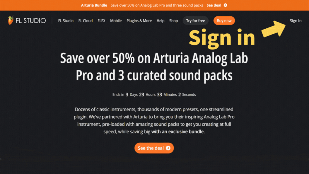 FL Studio sign in